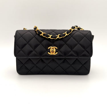 Chanel mini mid flap black vintage