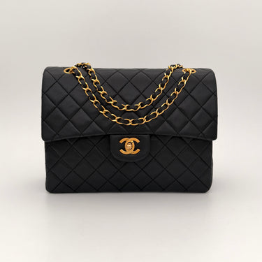 Chanel Timeless double flap 25 black lambskin gold hardware